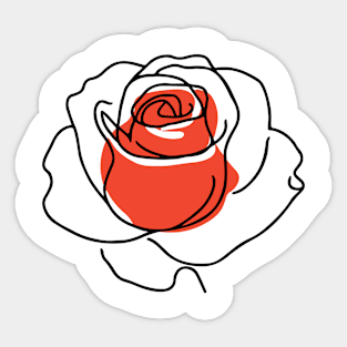 Blooming Rose with Red Shade Sticker